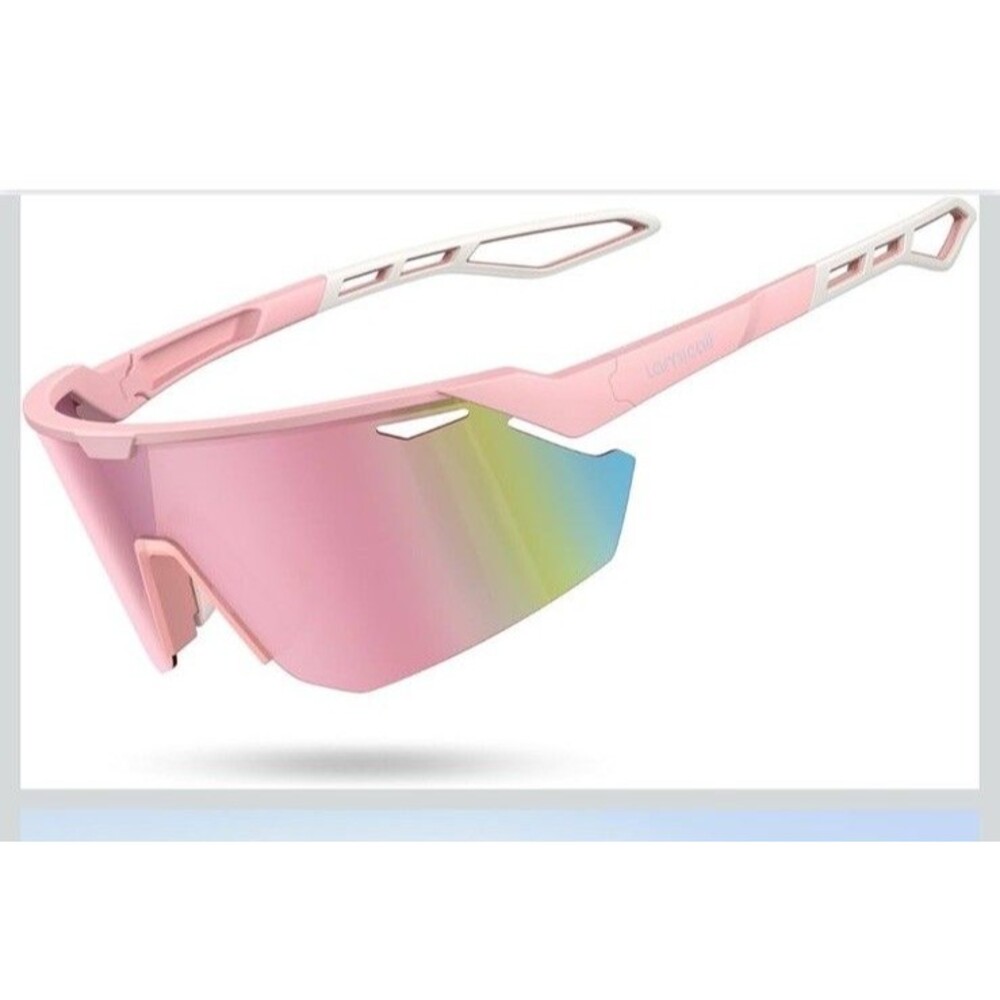 Lamicall 24G Polarized Sports Sunglasses for Men Women UV400 Protection Sun Pink